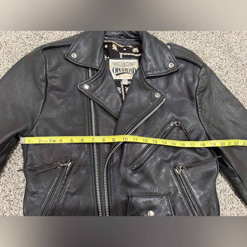 Vintage Open Road leather moto jacket, size men's XS - Picture 13 of 16